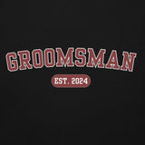Groomsman Varsity Hoodie - Black and Red-Union Threads