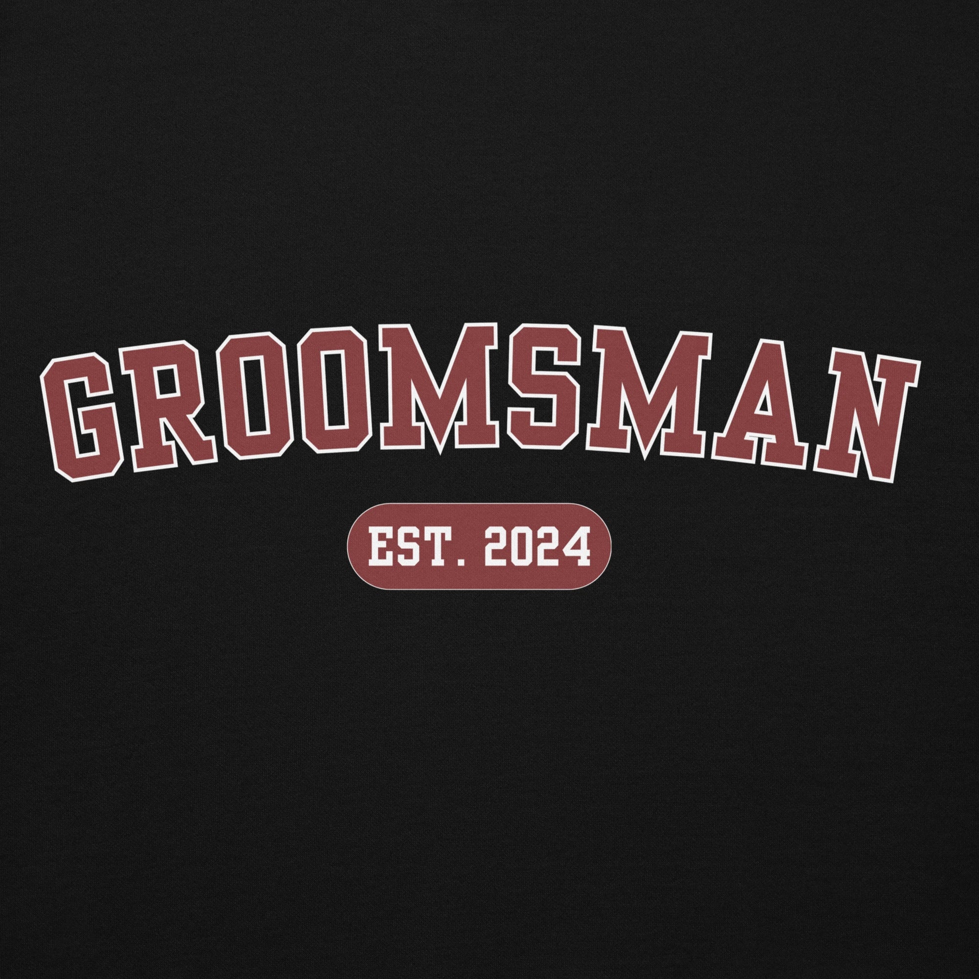 Groomsman Varsity Hoodie - Black and Red-Union Threads