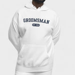 Groomsman Varsity Hoodie - White-Union Threads