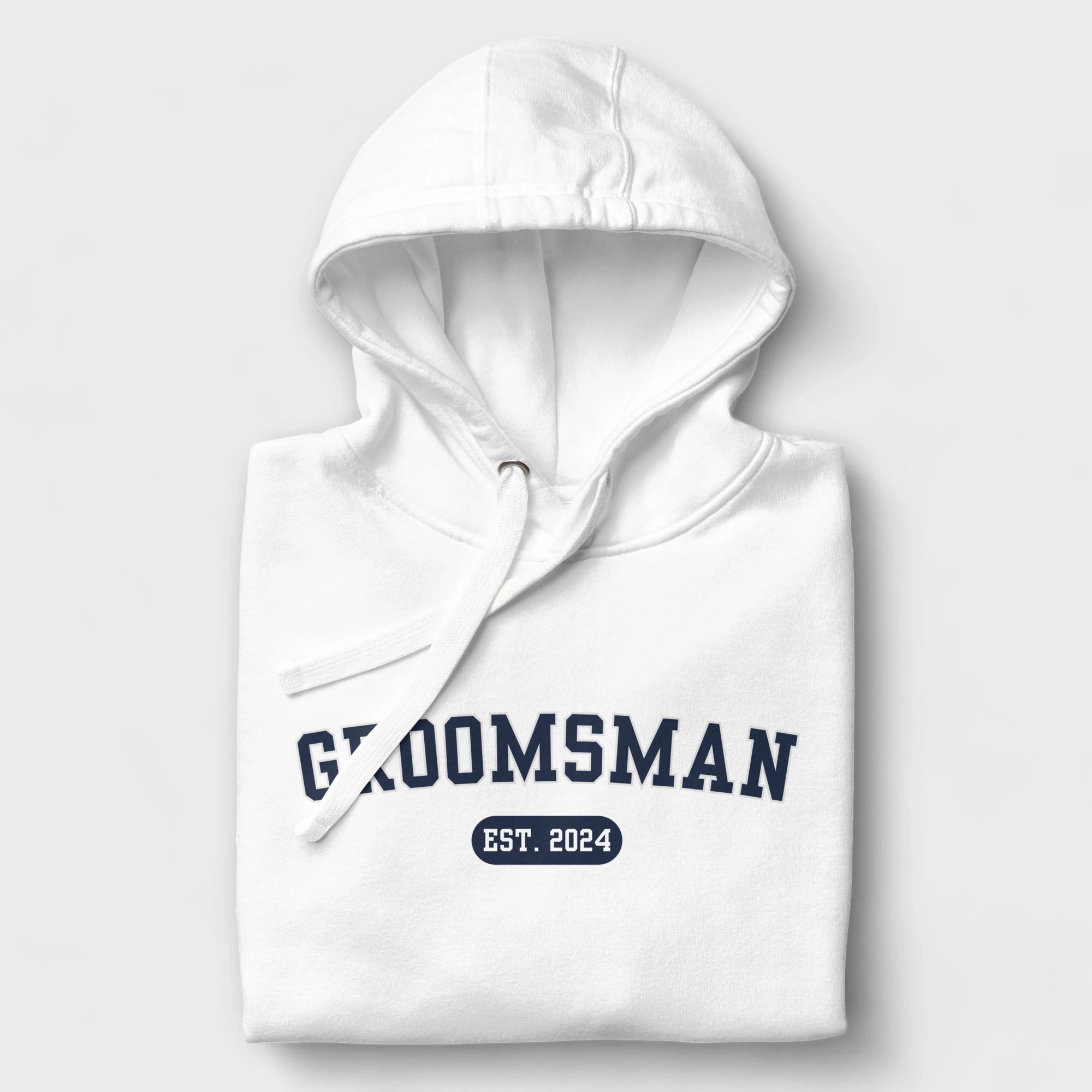 Groomsman Varsity Hoodie - White-Union Threads