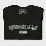 Groomsman Varsity Shirt - Black and Green-Union Threads