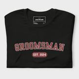 Groomsman Varsity Shirt - Black and Red-Union Threads