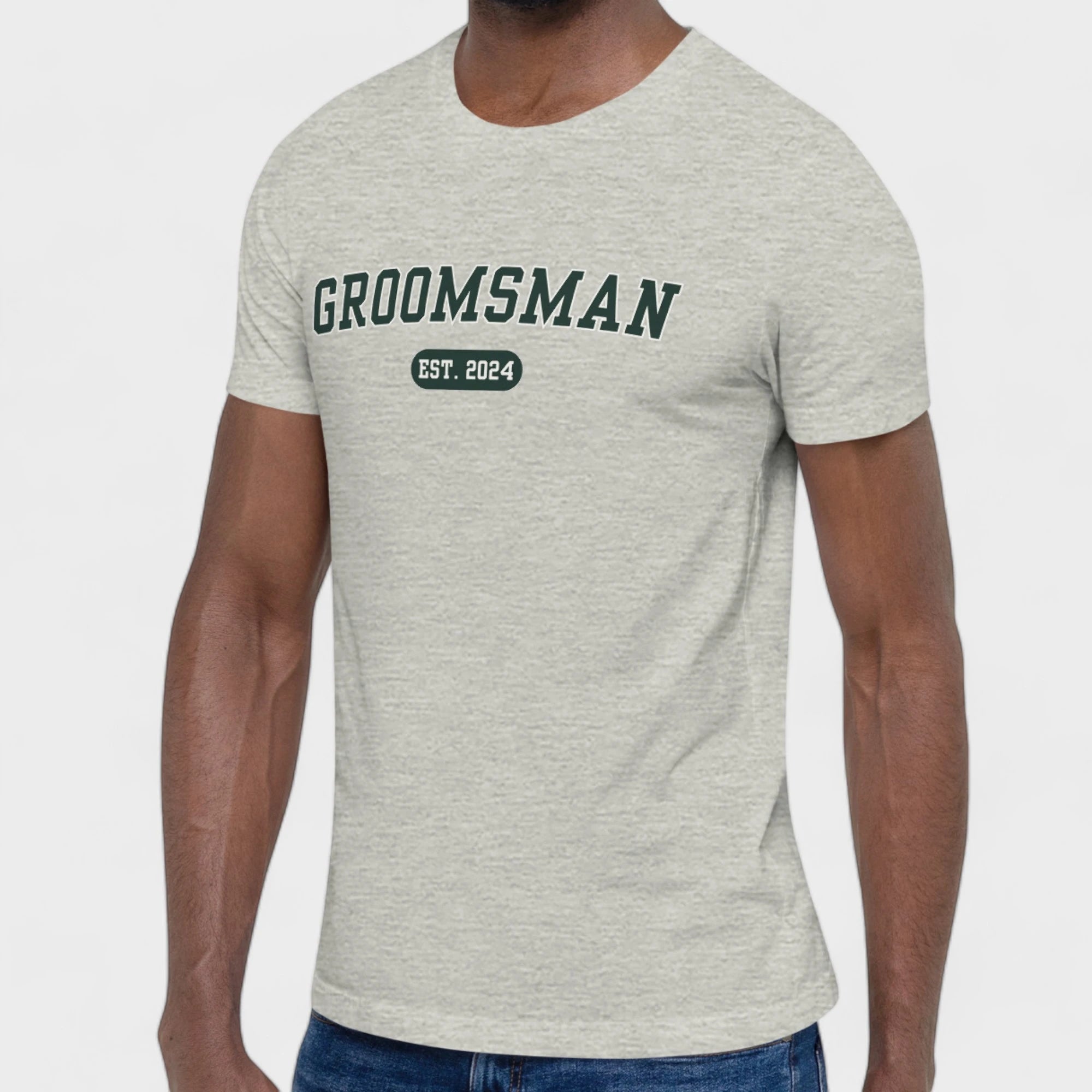 Groomsman Varsity Shirt - Heather Gray-Union Threads