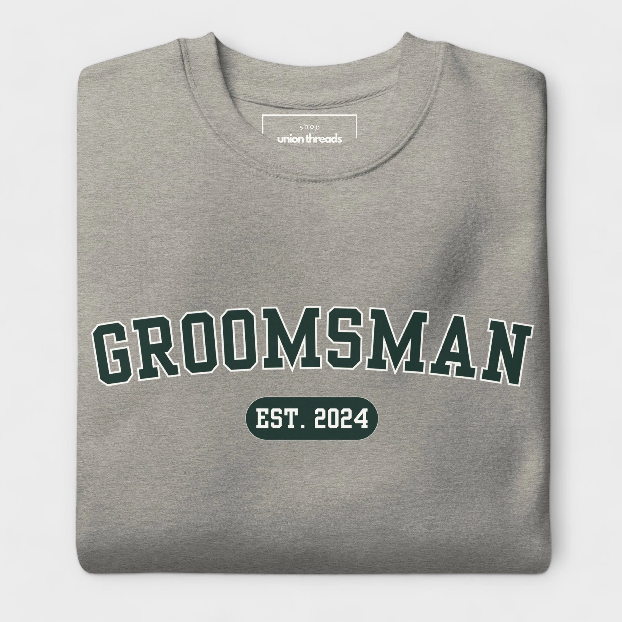 Groomsman Varsity Sweatshirt - Heather Gray-Union Threads