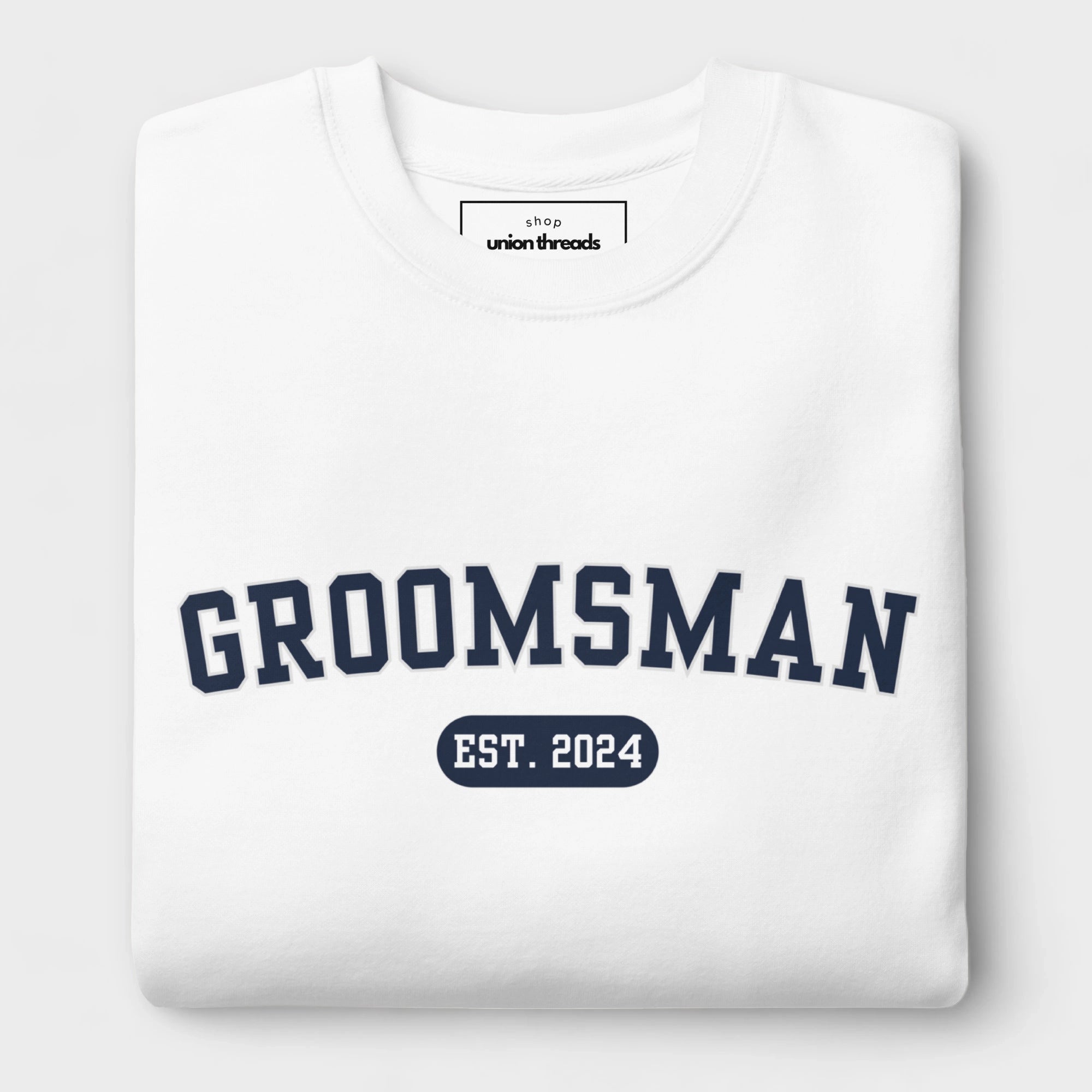 Groomsman Varsity Sweatshirt - White-Union Threads