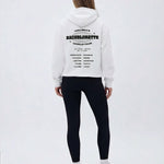 Model wearing Bachelorette Tour Hoodie - White