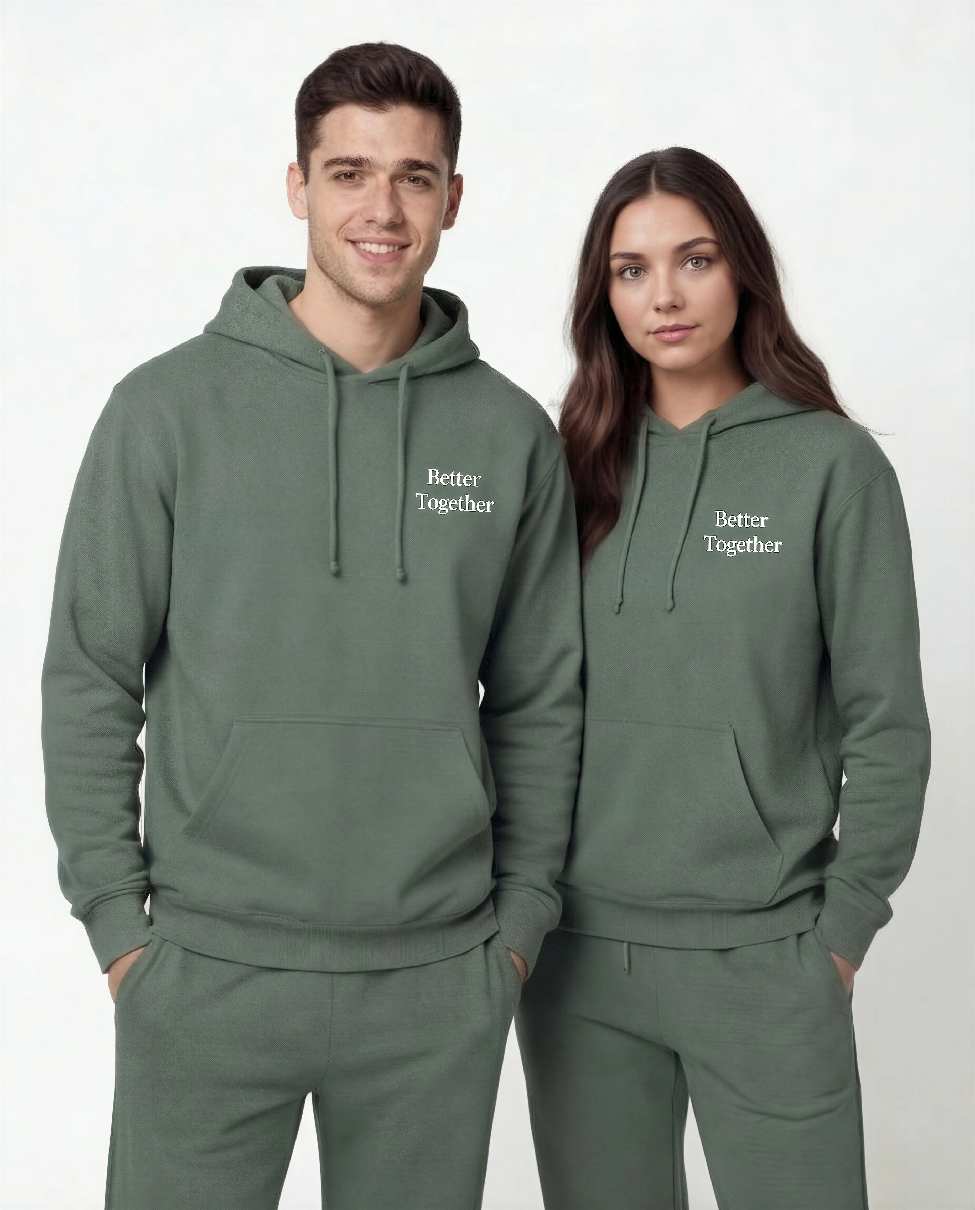 Model wearing Newlywed Club Hoodie - Alpine Green
