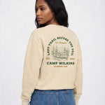 Model wearing Camp Bachelorette Sweatshirt - Natural Beige
