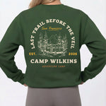 Model wearing Camp Bachelorette Sweatshirt - Forest Green