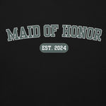 Maid of Honor Varsity Hoodie - Black and Green-Union Threads