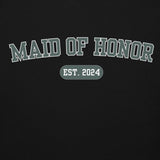 Maid of Honor Varsity Hoodie - Black and Green-Union Threads