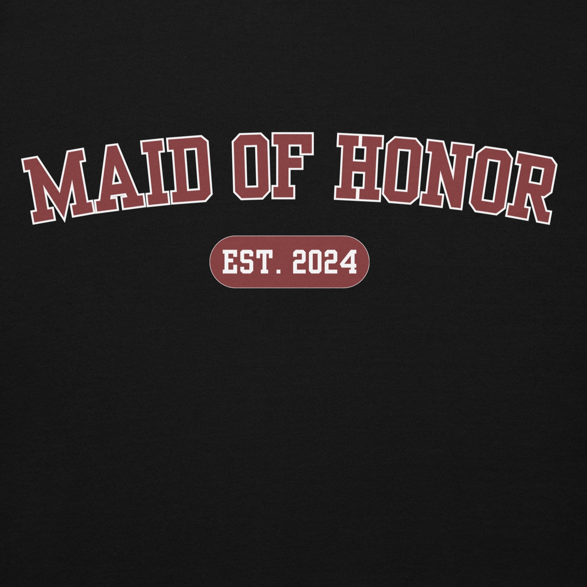 Maid of Honor Varsity Hoodie - Black and Red-Union Threads