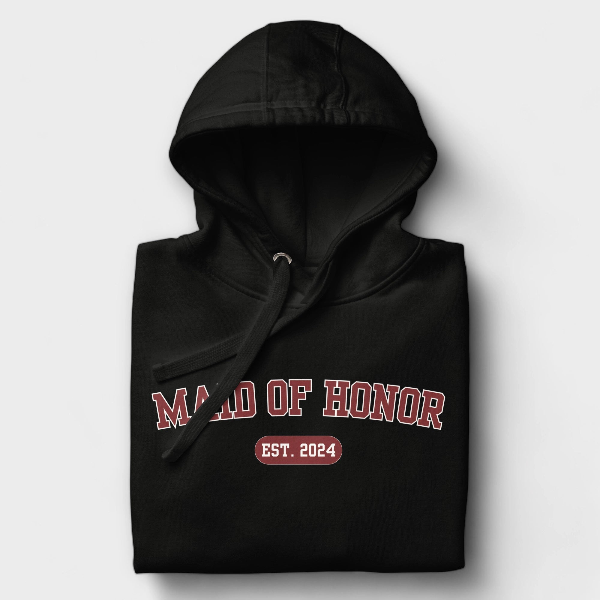 Maid of Honor Varsity Hoodie - Black and Red-Union Threads