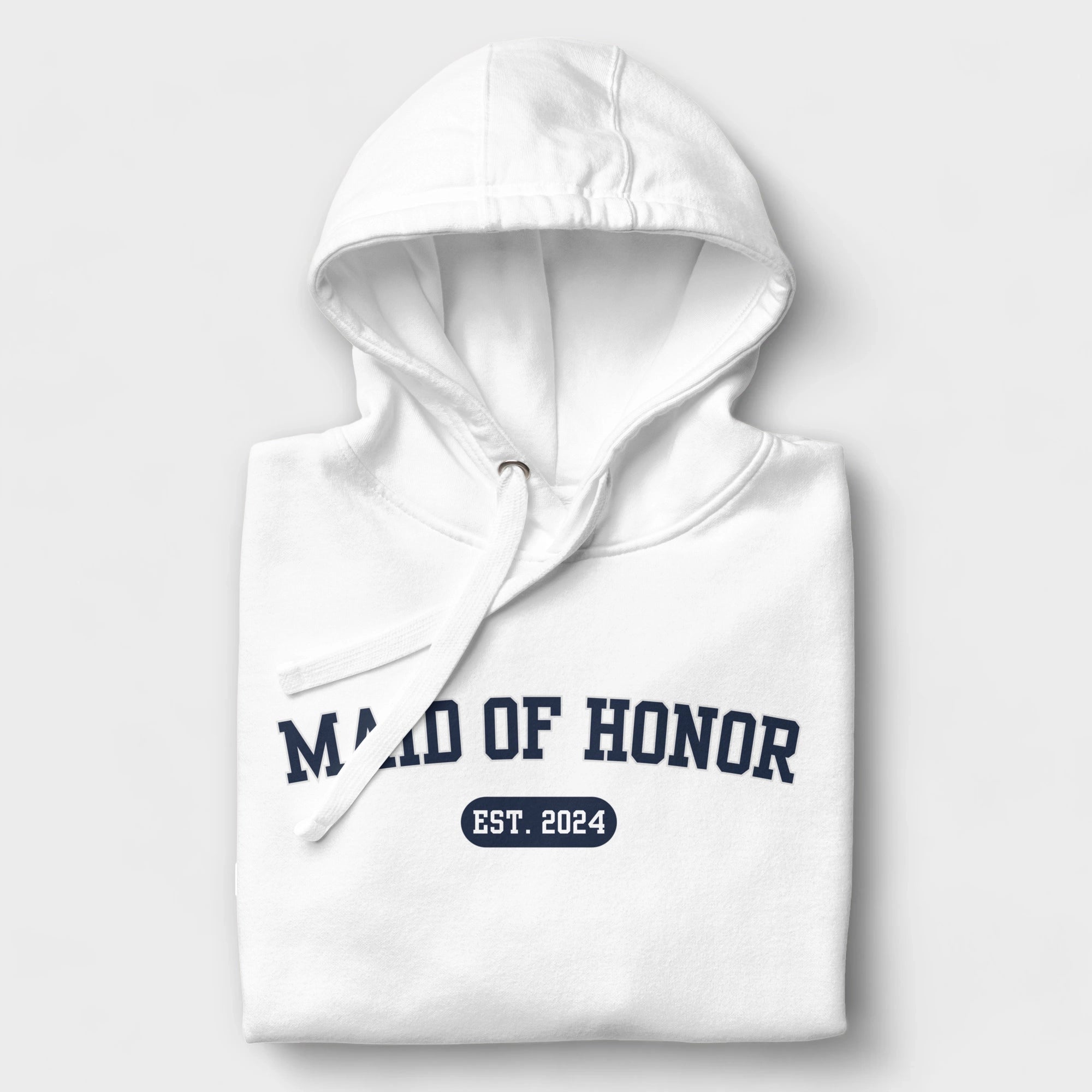 Maid of Honor Varsity Hoodie - White-Union Threads