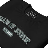 Maid of Honor Varsity Shirt - Black and Green-Union Threads