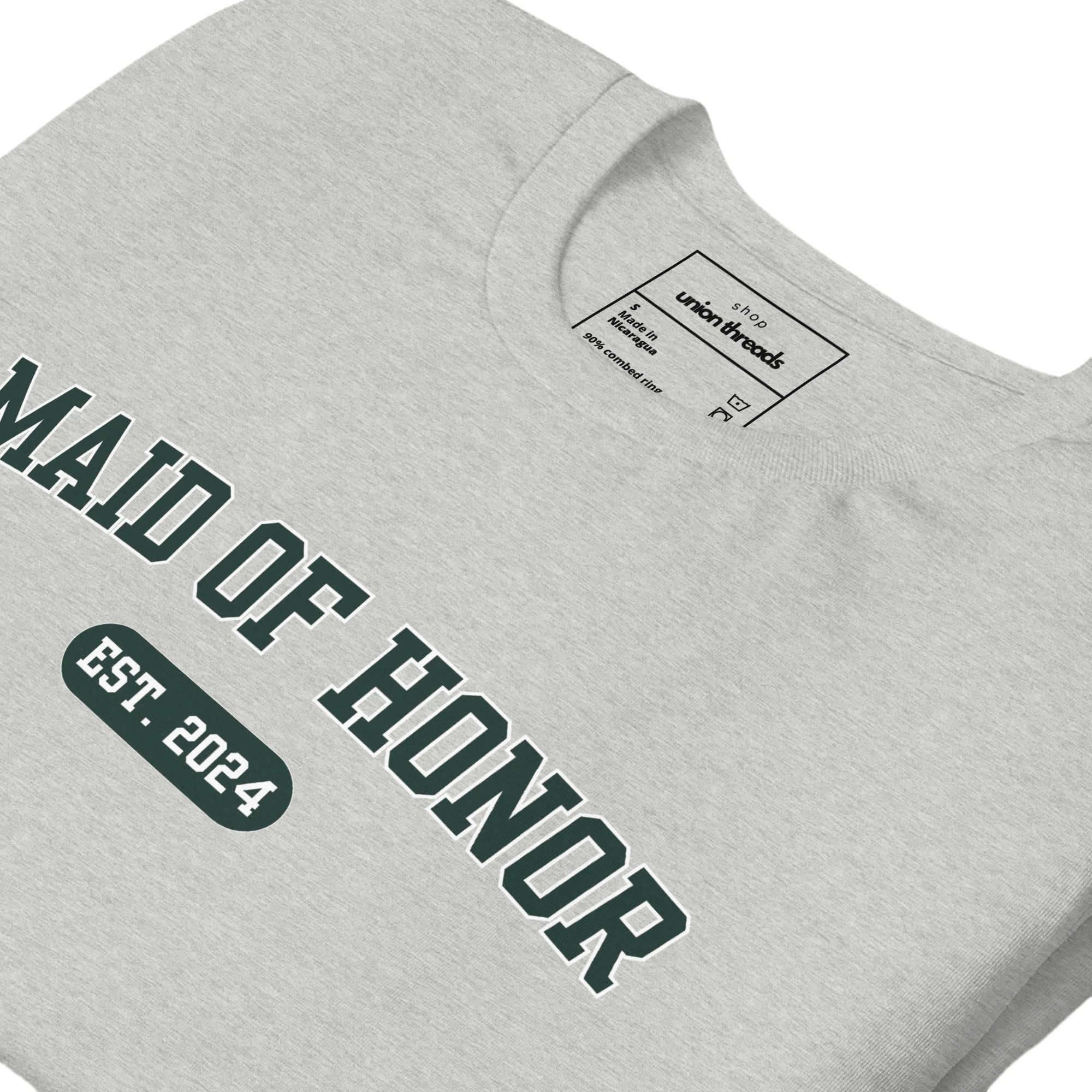 Maid of Honor Varsity Shirt - Heather Gray-Union Threads