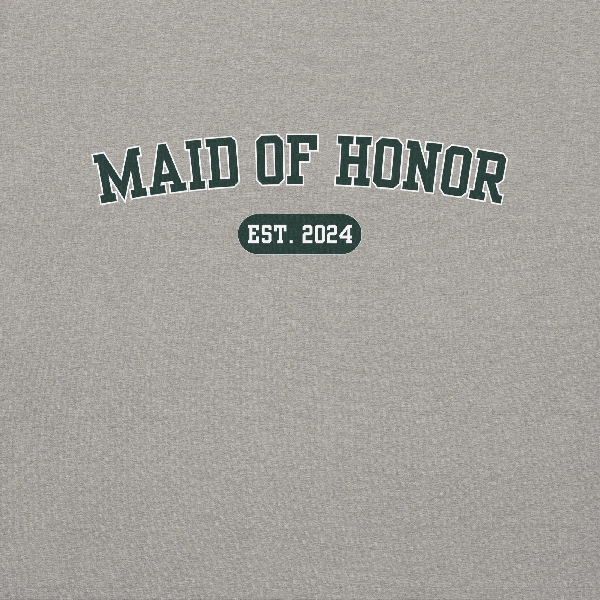 Maid of Honor Varsity Sweatshirt - Heather Gray-Union Threads