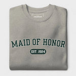 Maid of Honor Varsity Sweatshirt - Heather Gray-Union Threads