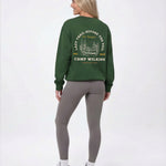 Model wearing Camp Bachelorette Sweatshirt - Forest Green
