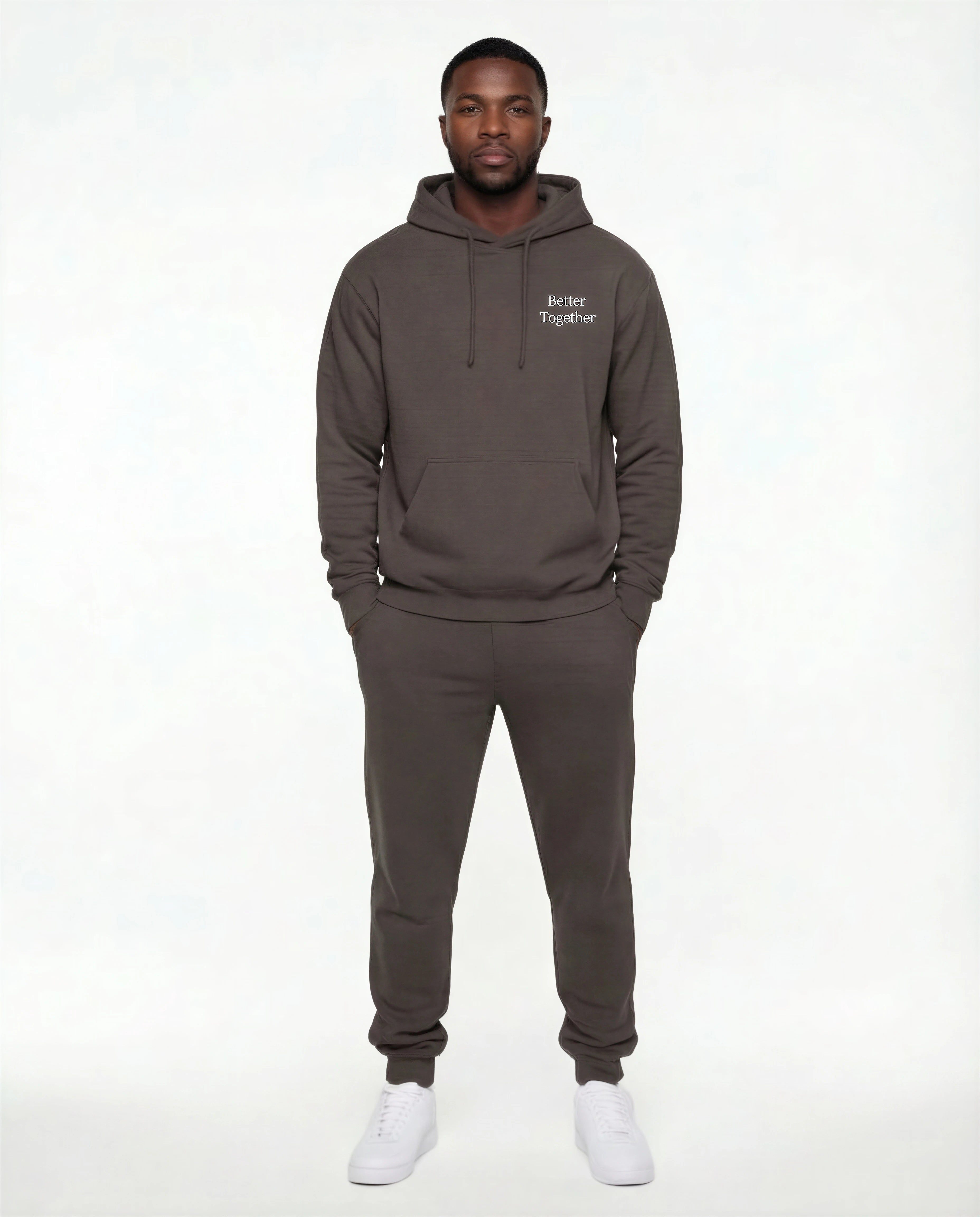 Model wearing Newlywed Club Hoodie - Charcoal
