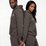 Model wearing Newlywed Club Hoodie - Charcoal
