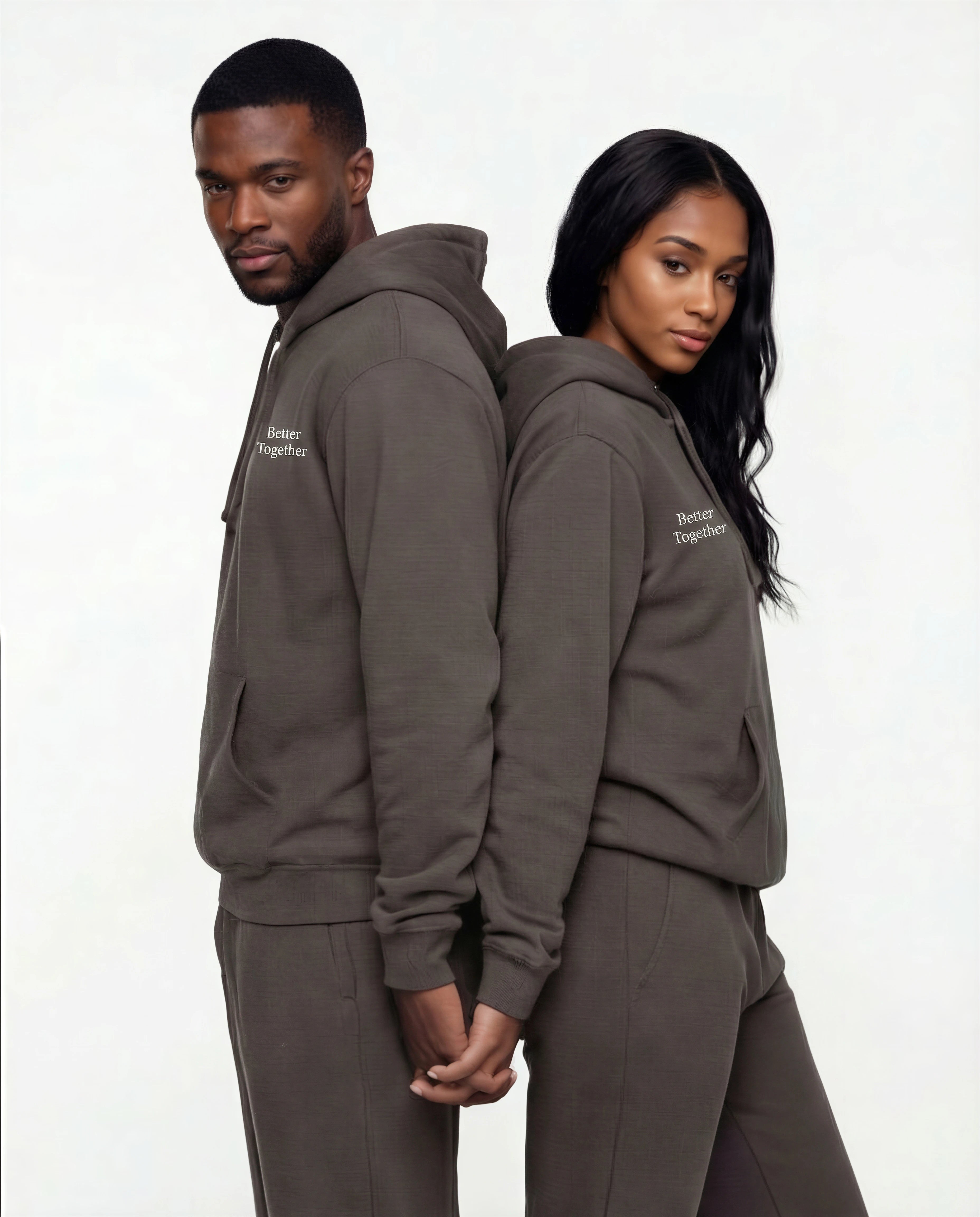 Model wearing Newlywed Club Hoodie - Charcoal