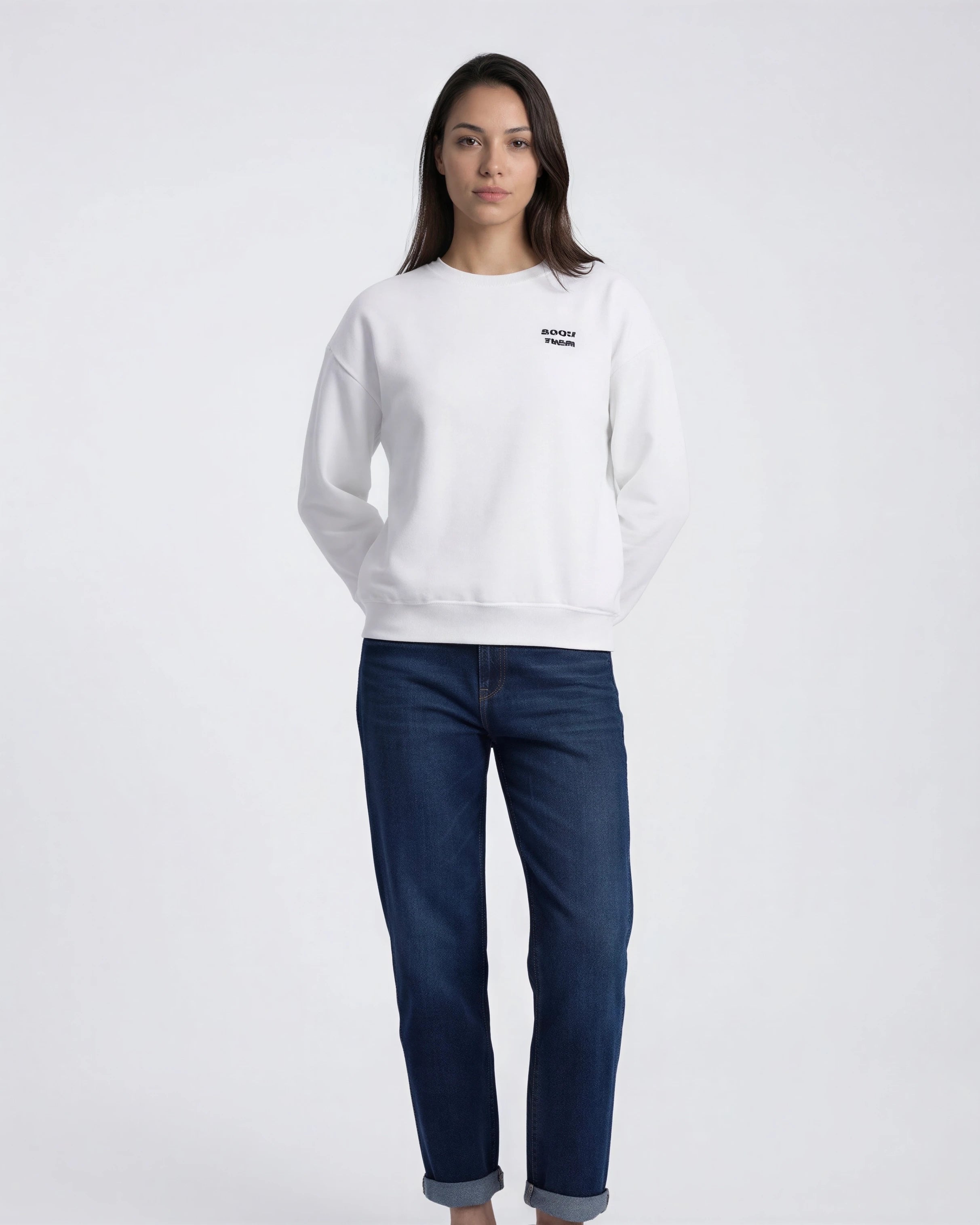 Model wearing Bachelorette Tour Sweatshirt - White