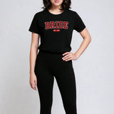 Bride Varsity Shirt - Black and Red