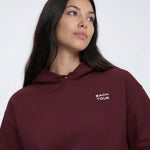 Model wearing Bachelorette Tour Hoodie - Maroon