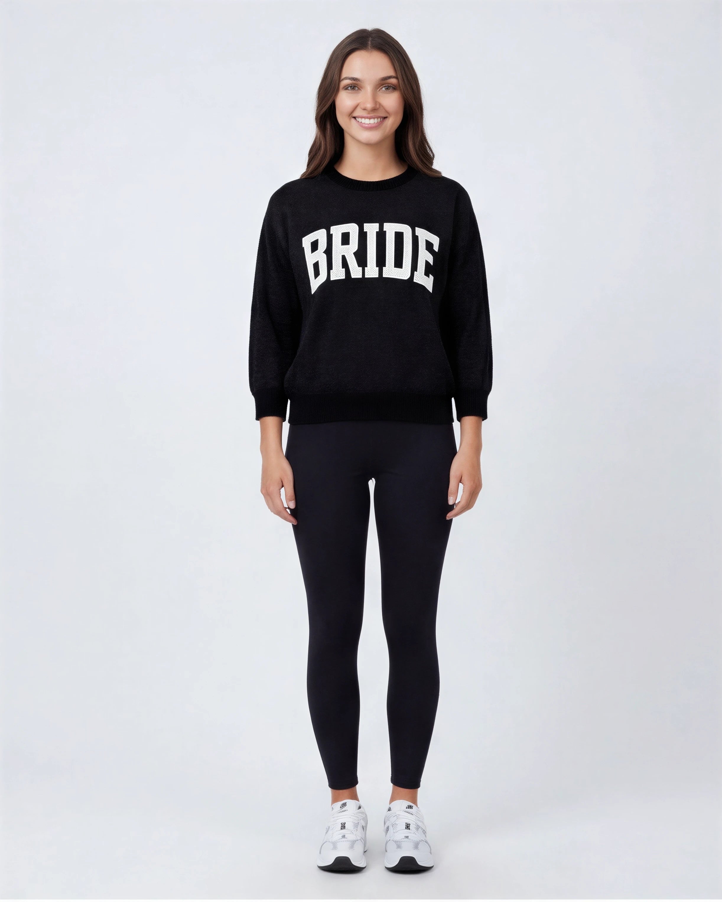 Model wearing Bride Sweater - Onyx Black