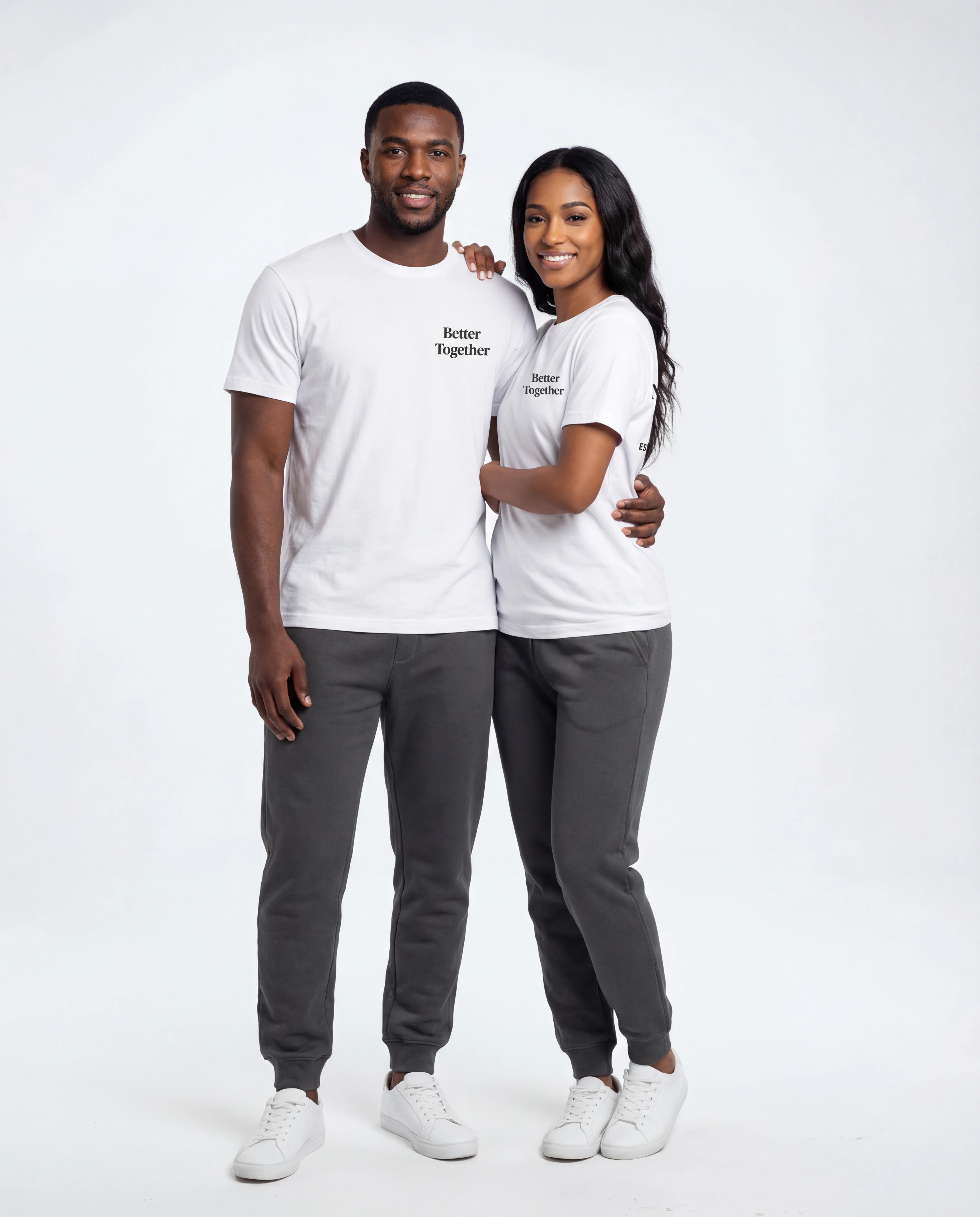 Model wearing Newlywed Club T-Shirt - Charcoal Logo