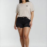 Model wearing Bachelorette Tour Shirt - Heather Bone