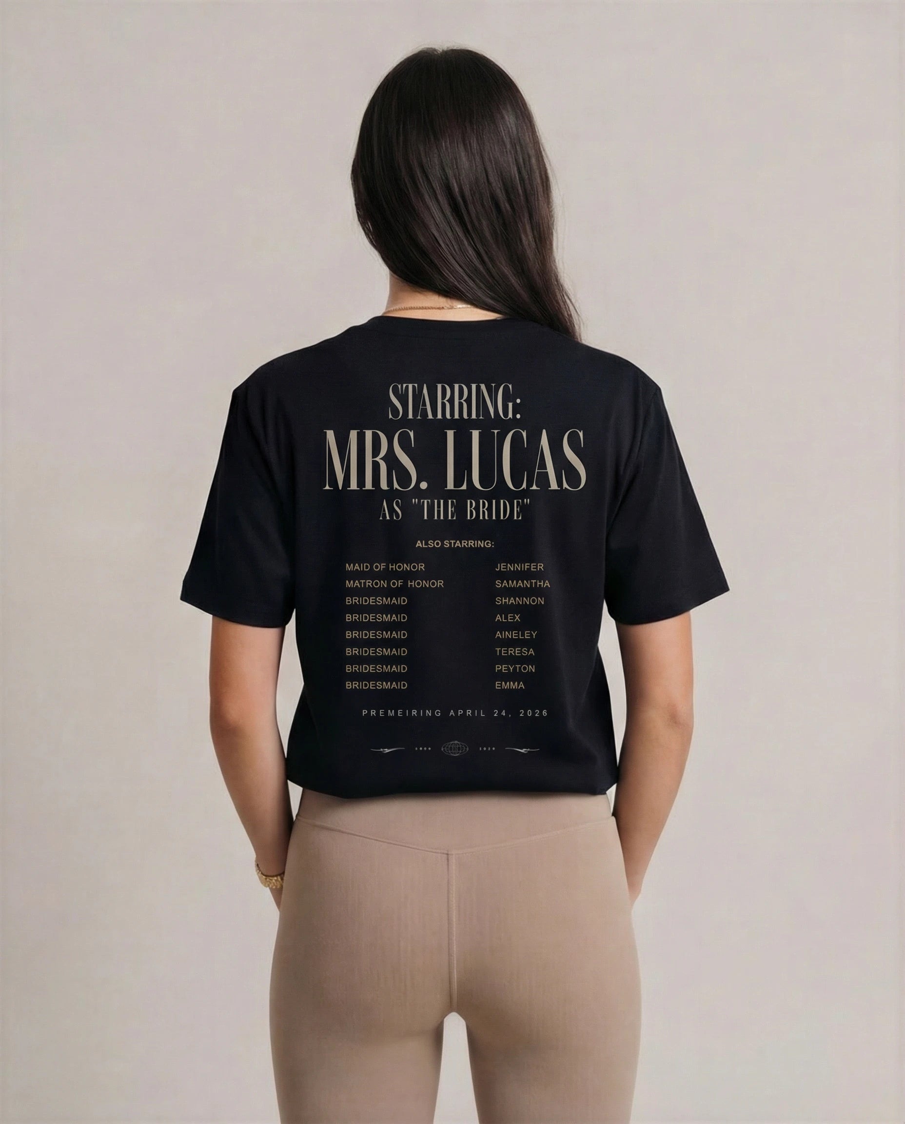 Model wearing Movie Poster Bachelorette Shirt