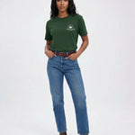 Model wearing Camp Bachelorette T-Shirt - Forest Green