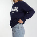 Model wearing Bride Varsity Sweatshirt - Navy