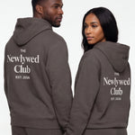 Model wearing Newlywed Club Hoodie - Charcoal