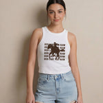 Model wearing Last Rodeo Tank Top