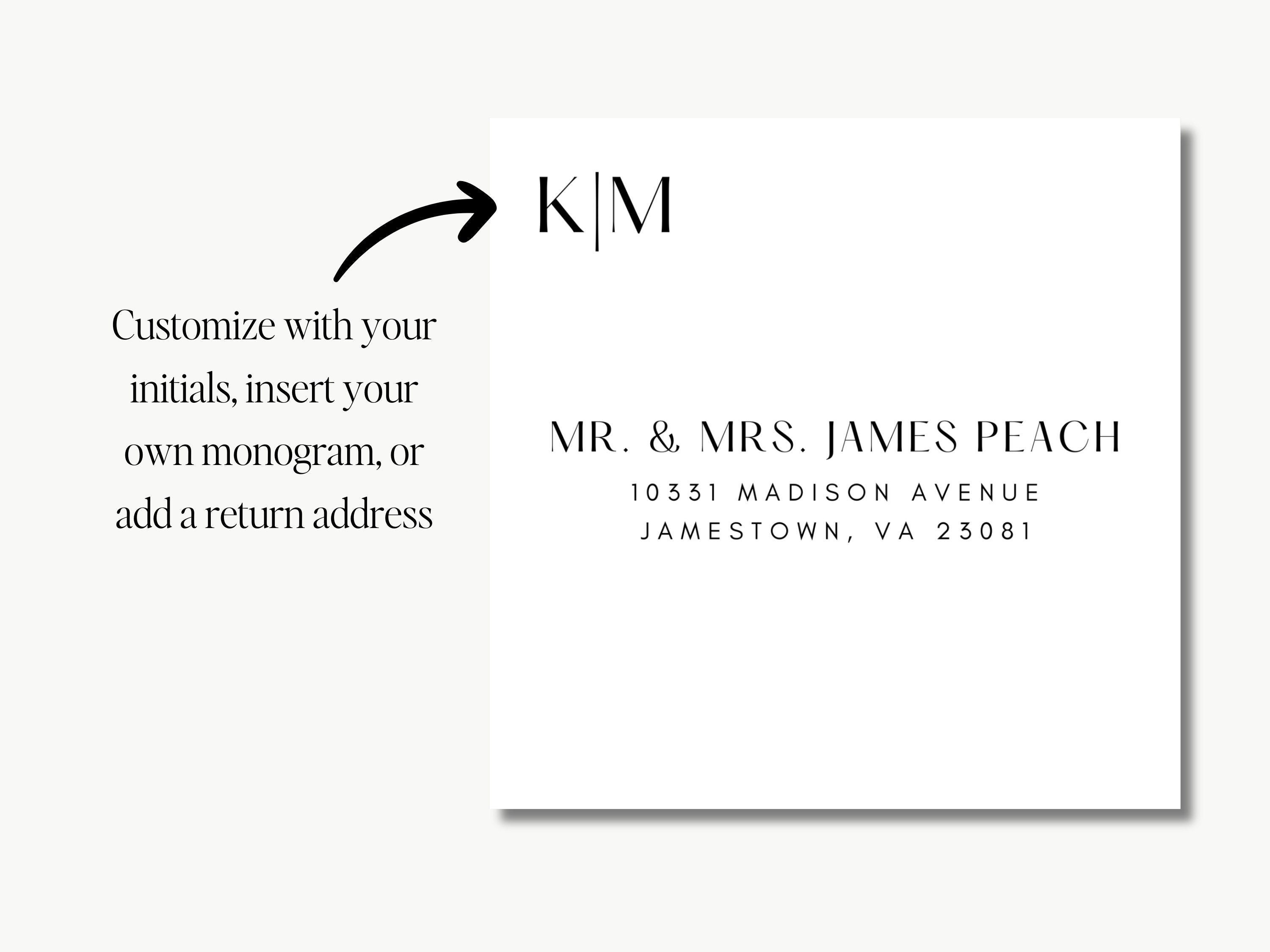 Minimalist Square Envelope, Editable Canva Template | Digital Download, Custom Wedding Envelope