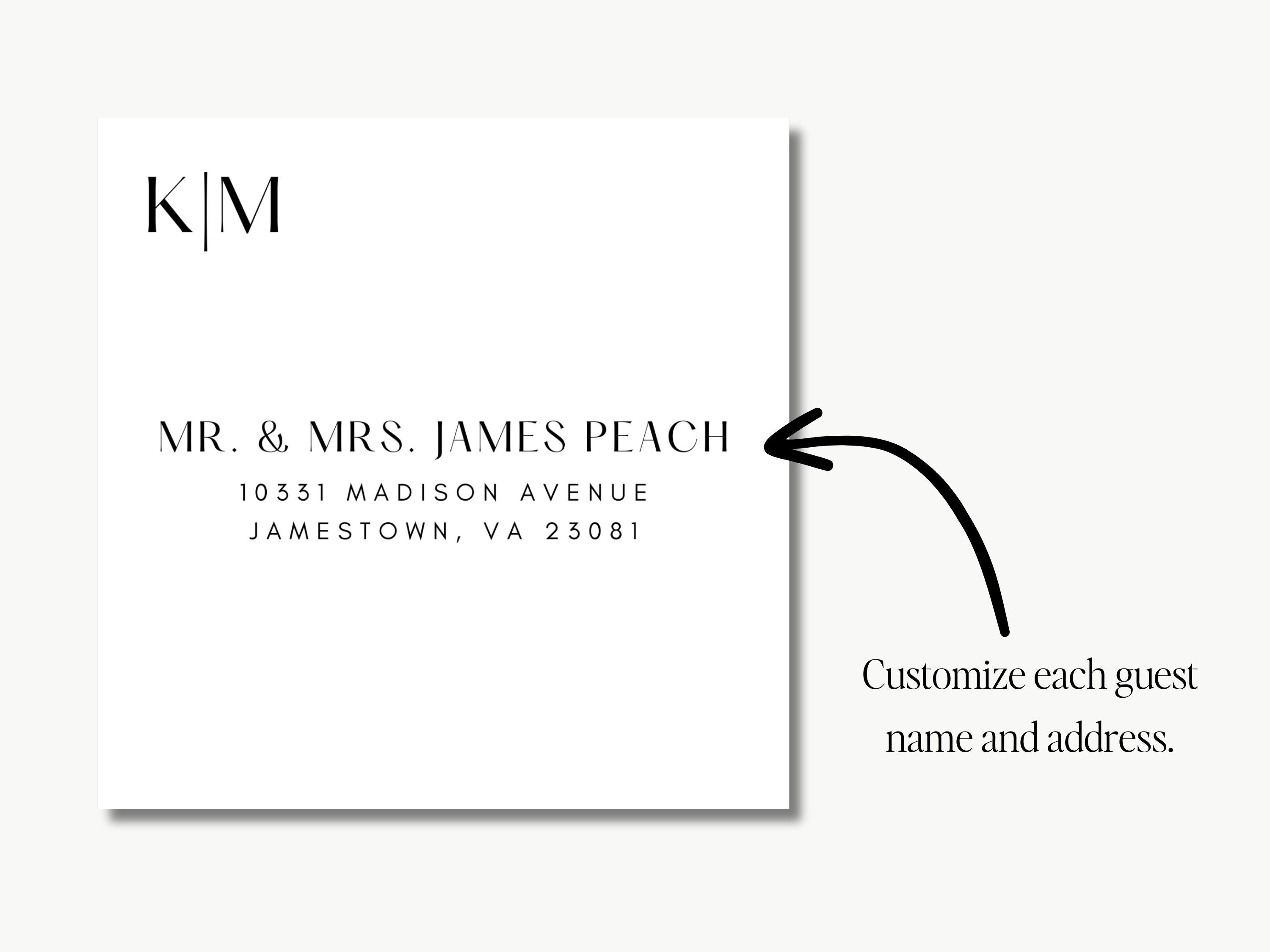 Minimalist Square Envelope, Editable Canva Template | Digital Download, Custom Wedding Envelope