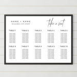 Modern Wedding Guest Seating Chart - Editable Canva Template