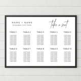 Modern Wedding Guest Seating Chart - Editable Canva Template