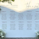 Modern Wedding Guest Seating Chart - Editable Canva Template