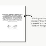 Clean, Modern Arch Thank You Card, Editable Canva Template | Contemporary Wedding Thank You Card, Minimalist Thank You Card