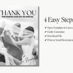 Clean, Modern Thank You Card, Editable Canva Template | Contemporary Wedding Thank You Card, Minimalist Thank You Card