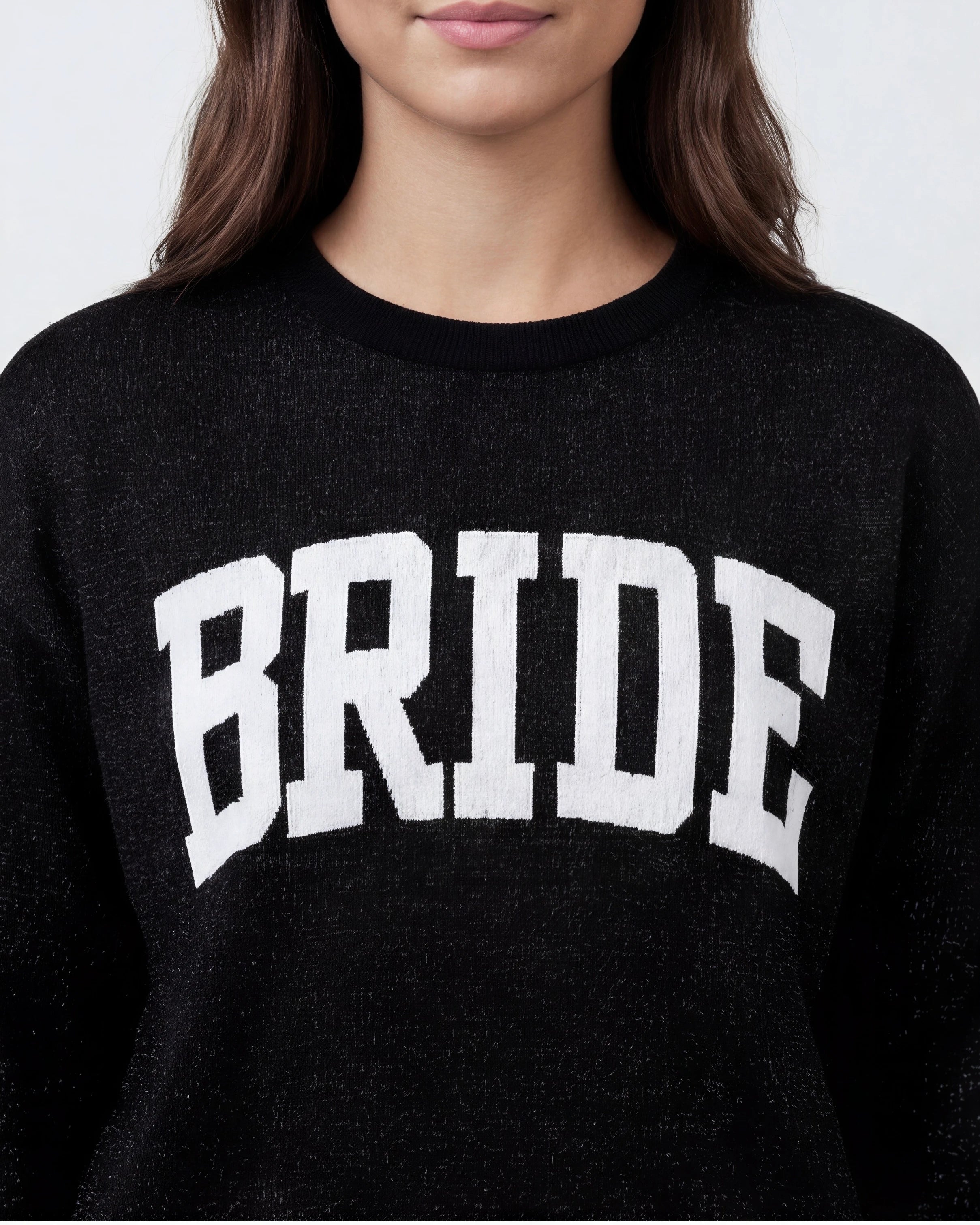 Model wearing Bride Sweater - Onyx Black