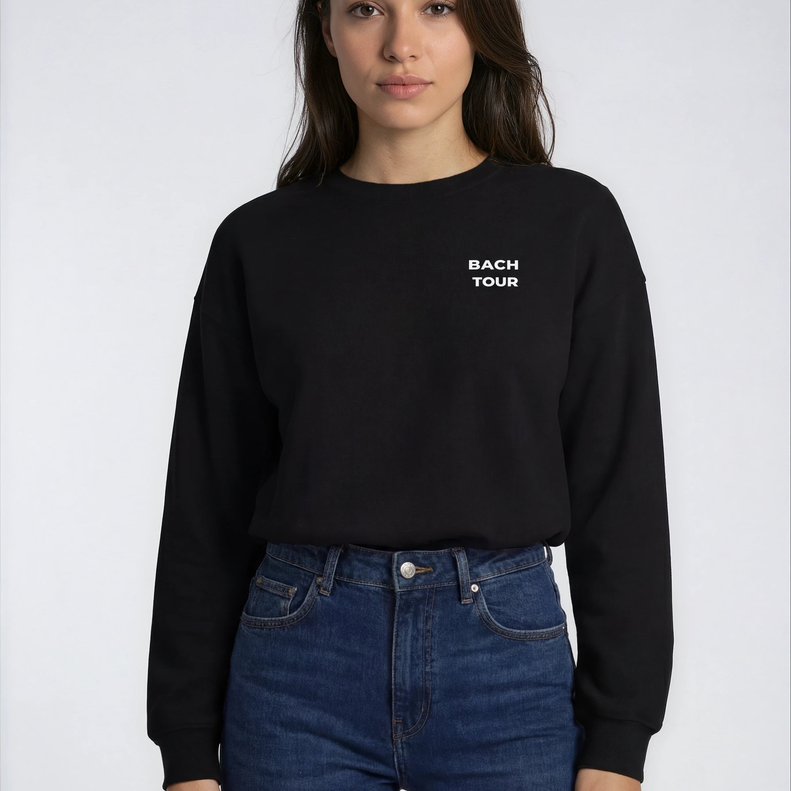 Model wearing Bachelorette Tour Sweatshirt - Black