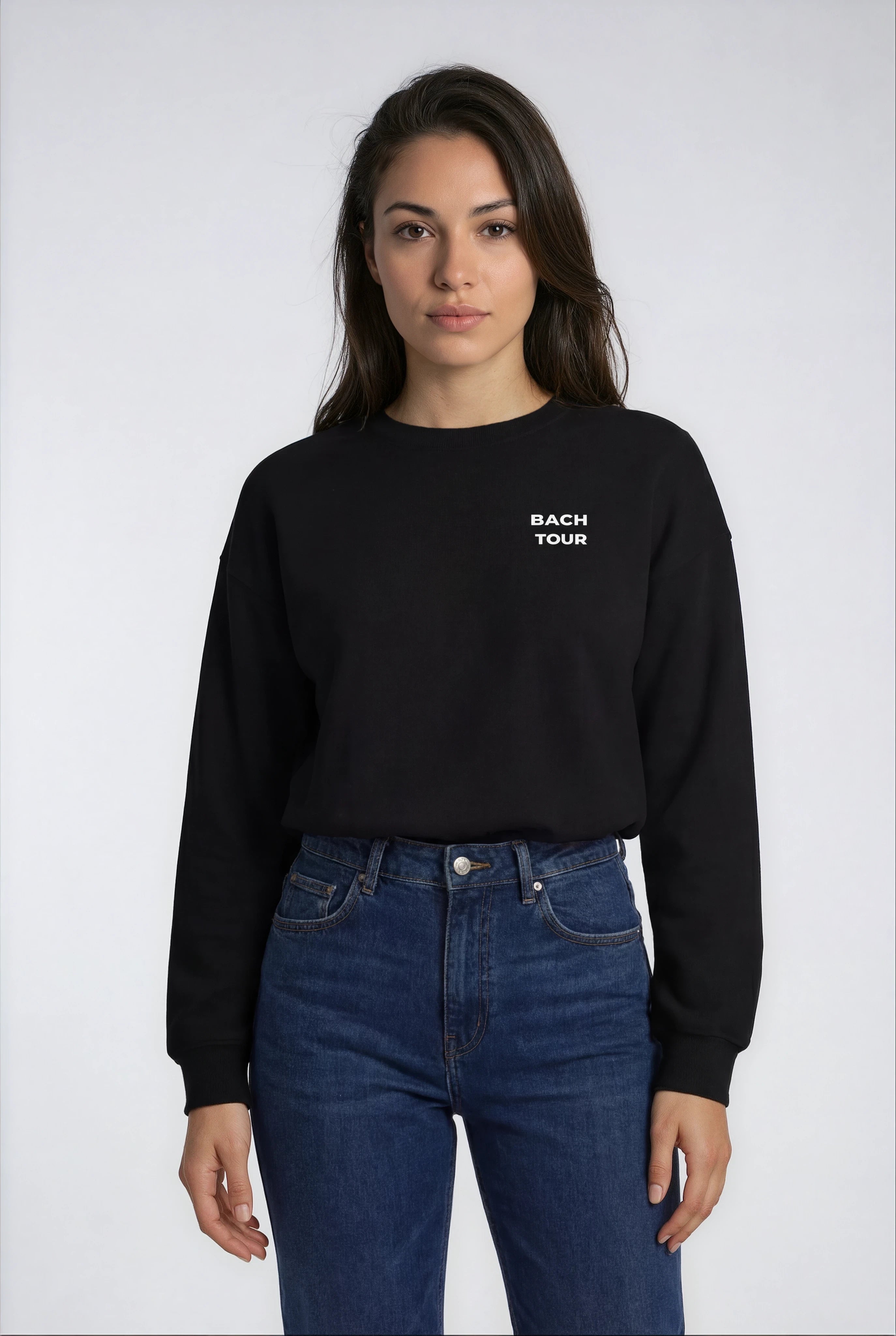 Model wearing Bachelorette Tour Sweatshirt - Black
