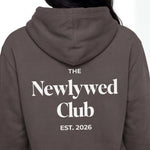 Model wearing Newlywed Club Hoodie - Charcoal