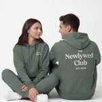 Model wearing Newlywed Club Hoodie - Alpine Green
