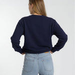 Model wearing Bride Varsity Sweatshirt - Navy